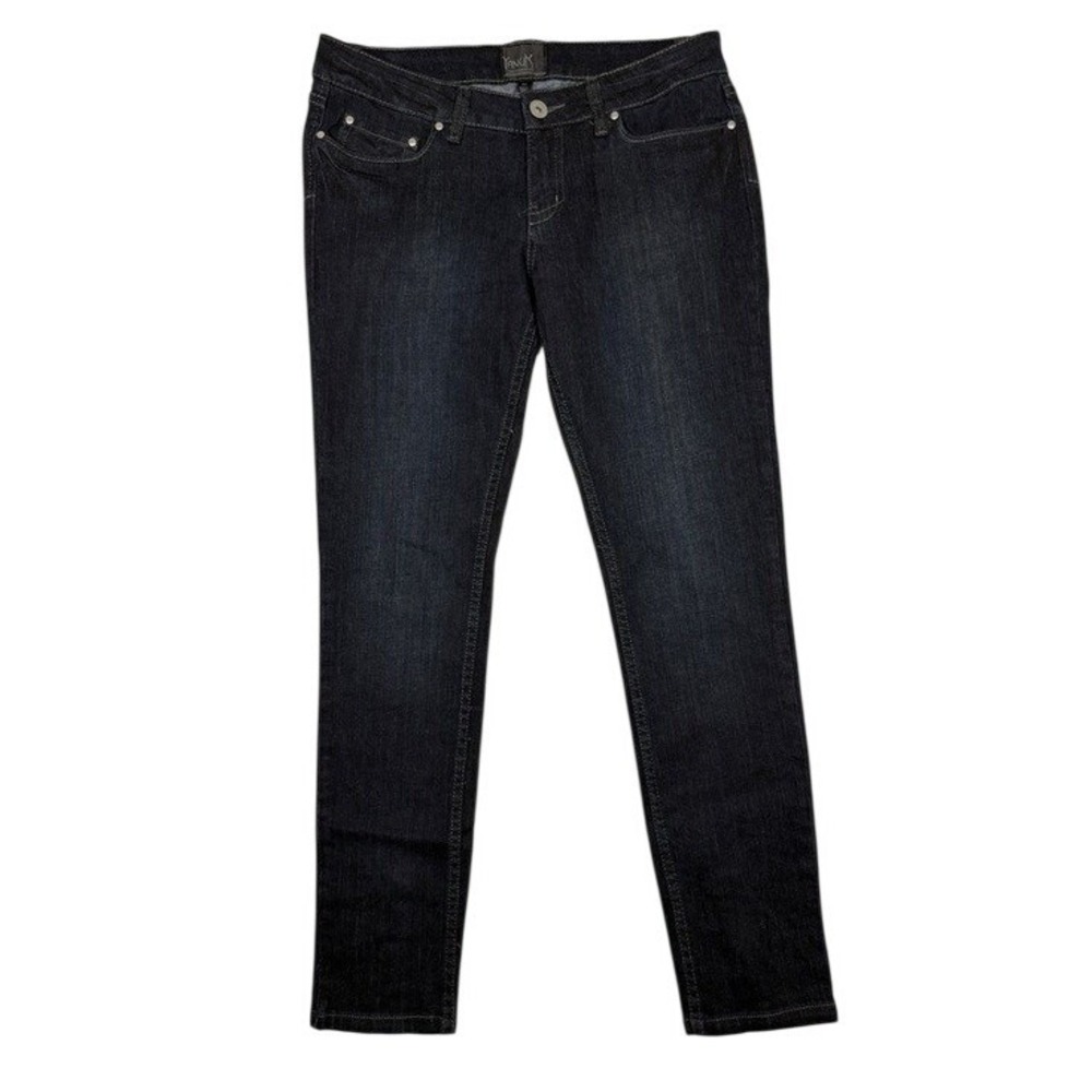 Yanuk Jeans Womens 31 Slim Leg Dark Wash Blue Ankle Zip Stretch Denim
